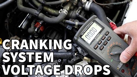 starting system voltage drop test|battery voltage drop when cranking.